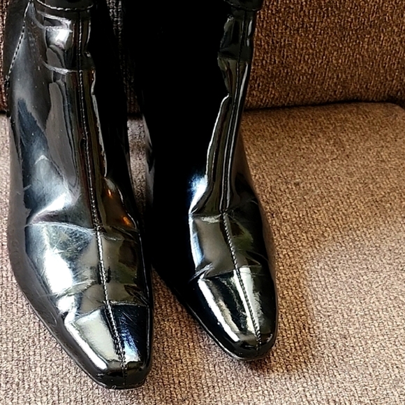 Patent Leather Boots – Size 11 – Stylish & Edgy – Gently Worn - Picture 5 of 7